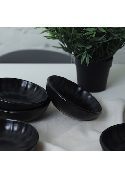 Keramika Mat Siyah Sirius Çerezlik / Sosluk 12 Cm 6 Adet 956