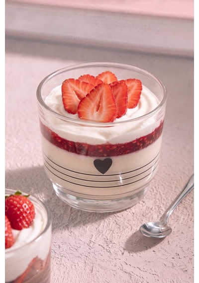 Heart 3'lü Cam Kase Seti 230 Ml Şeffaf