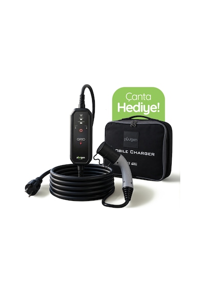 Plugen Grıd 1 Taşınabilir Elektrikli Araç Şarj Cihazı 3.7 Kw Tek Faz 10-16a Type 2 5 Metre Çantalı