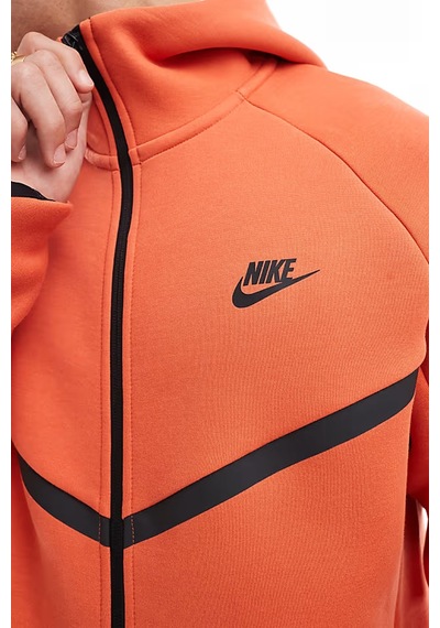 Nike Tech Fleece Full Zip Windrunner Hoodie Kapüşonlu Unisex Sweatshirt Turuncu Turuncu