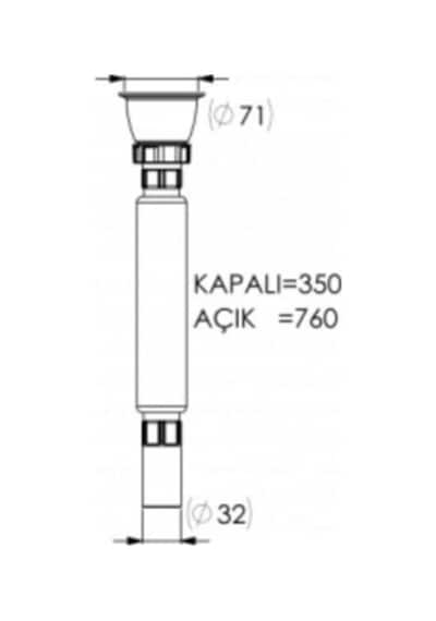 Parçalı Lüks Paslanmaz Körüklü Sifon 32x70 Mm. Diğer