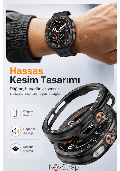 Novstrap Samsung Galaxy Watch Ultra / Ultra 2 47mm İle Uyumlu Sert Pc Kasa Koruyucu 360 Tam Koruma