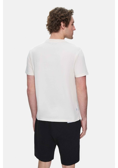 Ucla Fabıo Kemik Rengi Bisiklet Yaka Baskılı Standard Fit Erkek Tshirt Siyah