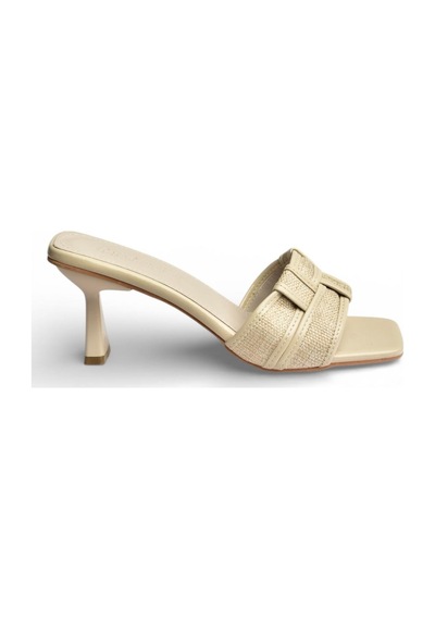 Fox Shoes Y820500209 Bej İnce Topuklu Kadın Terlik Bej