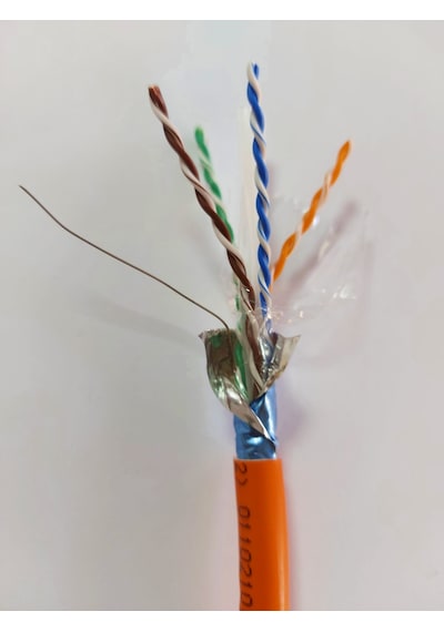 Erat Cat 6 F-ftp 23 Awg Outdoor Dış Ortam Kablosu 1000m Ahşap Makara Turuncu