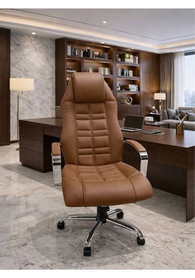 Noyan Yönetici Ofis Koltuğu Lüks Büro Koltuğu Ergonomik Yatar Mekanizmalı Deri Kahverengi Noyan Yönetici Ofis Koltuğu Lüks Büro Koltuğu Ergonomik Yatar Mekanizmalı Deri Kahverengi