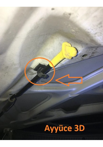Ayyüce 3d, Hyundai Accent Kaput Çubuğu Tutucu Klips, Siyah
