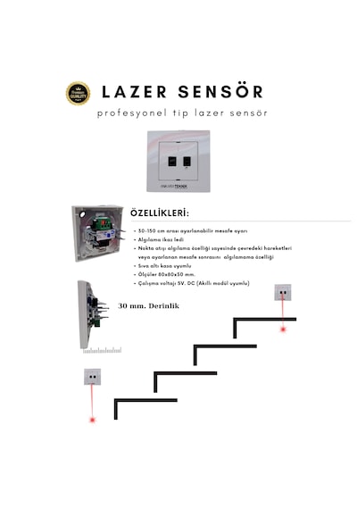 Akıllı Merdiven At-eco Oled Serisi 20 Kanal Modül + 2 Adet Lazer