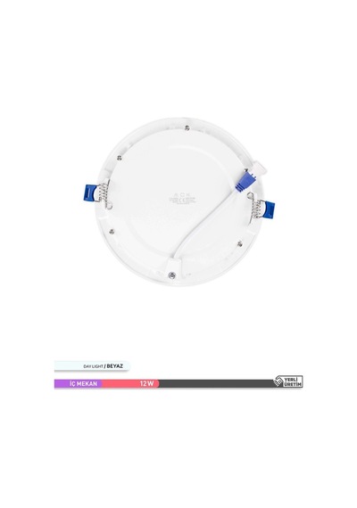 Ack Sıva Altı Yuvarlak Led Panel Armatür Beyaz Gövde 6500k Beyaz Işık 12w
