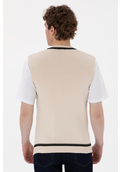 U.s. Polo Assn. Erkek Krem Süveter 50295889-vr071 Krem