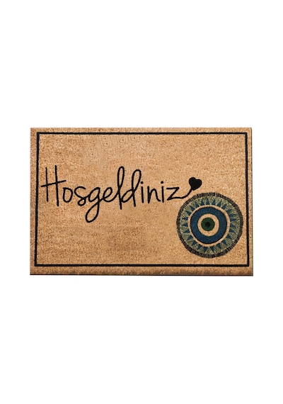 Coco Hoşgeldiniz Nazar 40x60 Cm Doğal Koko Kıl Paspas,hindistan Naturel Kapı Önü Paspası Renkli