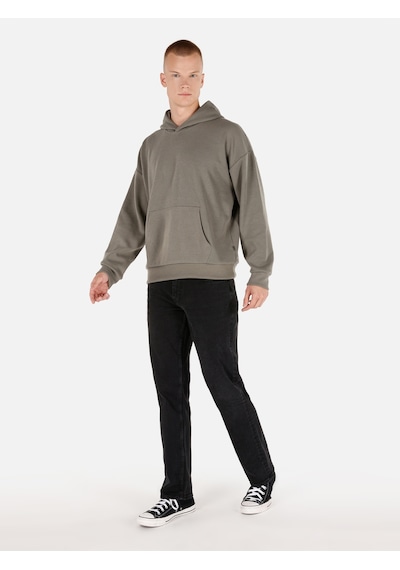 Colin's Colins Normal Kesim Kapüşonlu Cepli Yeşil Erkek Sweatshirt Cl1070051 Haki