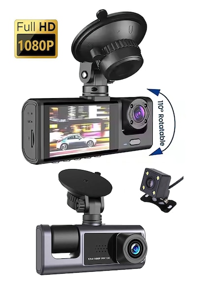 Araç İçi 3 Kameralı 1080p /2.0 İnç Lcd Ekranlı /gece Görüşlü /ger
