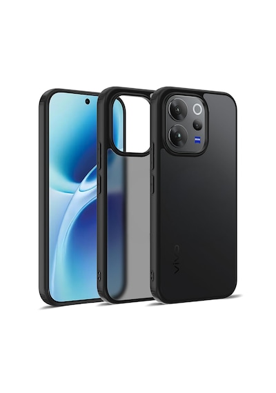 Microcase Vivo V70 5g Luna Serisi Köşe Korumalı Sert Rubber Kılıf - Al3422 Siyah
