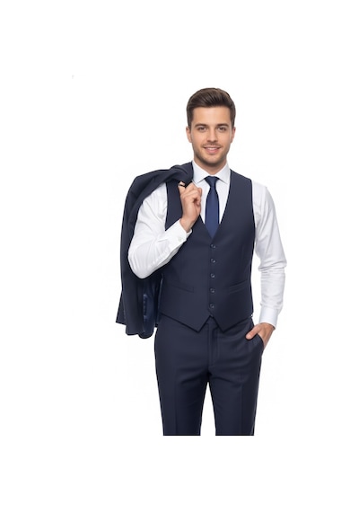 Presto Erkek 6 Drop Yelekli Slim Takım Elbise Lacivert 581-203 Lacivert