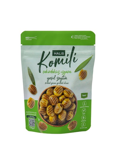 3 Adet Halis Komili Çekirdeksiz Yeşil Izgara Zeytin 170 G