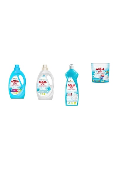 Aquabor Doğal Mineralli Sıvı Renkliler + Sıvı Beyaz + Elde Bulaşık + Tablet 4 Lü Set 06754928