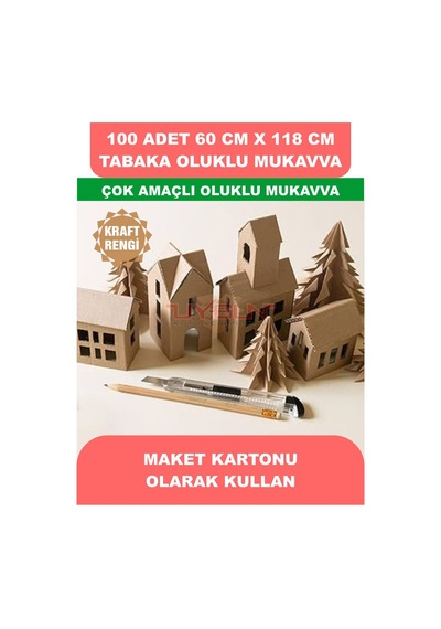 100 Adet 60cm X 118cm Baskısız Tabaka Oluklu Mukavva, Çocuk Etkinlik Kartonu, Maket Kartonu, Kargo Kartonu