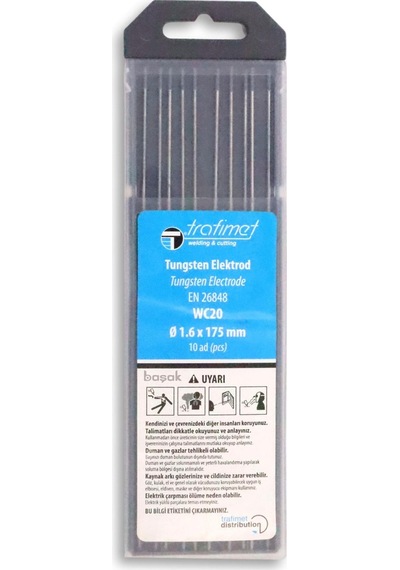 1,6 Mm Wc-20 Gri Tungsten Elektrot 175 Mm Trafimet Adet Fiyatı