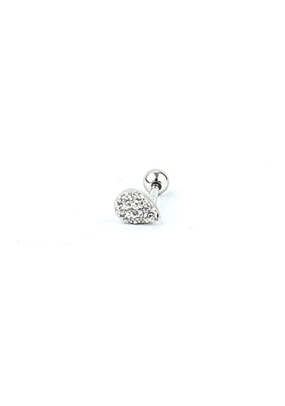 Zirkon Taş Detaylı 925ayar Gümüş Tragus Helix Kikirdak Piercing Gümüş