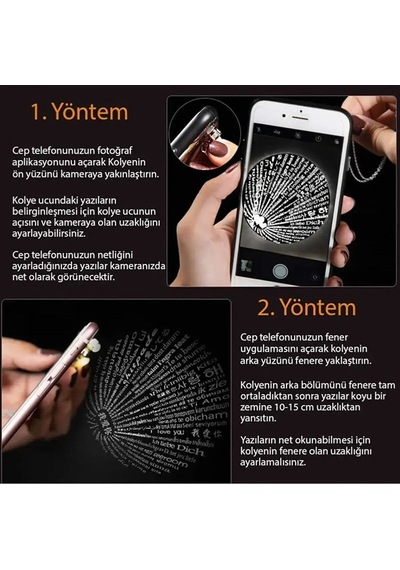 Vogutima Gümüş 100 Dilde Seni Seviyorum Sevgiliye Anneye Eşe Kolye