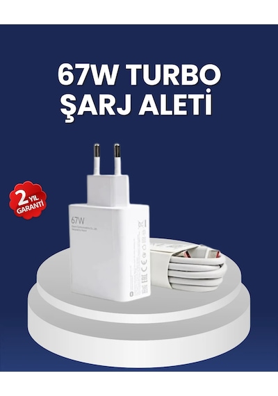 67 Watt Hızlı Şarj Adaptörü Samsung S20 S21 S22 S23 Uyumlu Beyaz