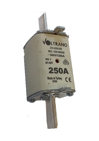 Voltrano Kale Porselen 250a 1 Boy Bıçaklı Sigorta Buşonu Nh 1