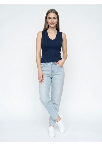 Slim Fit Kadın Bluz K.kol Lacivert
