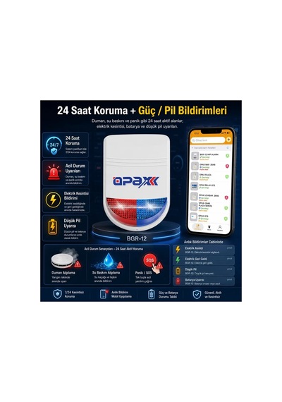 Bgr-12 Wifi Kablosuz Alarm Sistemi 96 Bölge Desteği