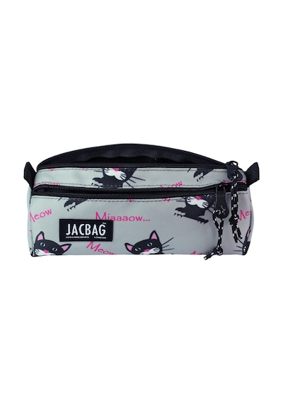 Jacbag Dual Prıme-çift Bölmeli Üçgen Tip Kalem Kutusu Dual Prime-miyav renkli