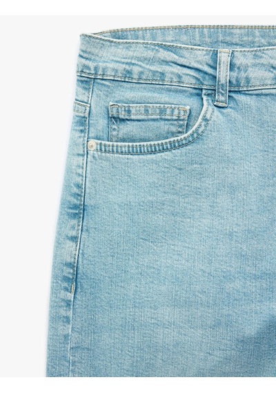 Koton Slim Fit Brad Açık İndigo Erkek Jean Pantolon 7wam40085nd