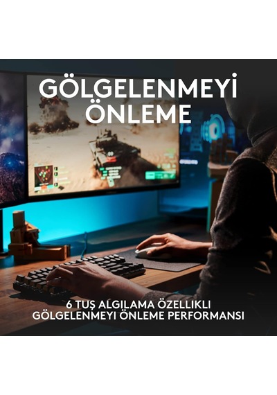 G413 Se Tkl Kablolu Oyuncu Klavyesi, Dokunsal Mekanik Anahtarlar, Arkadan Aydınlatmalı, Windows, Macos İle Uyumlu, Siyah