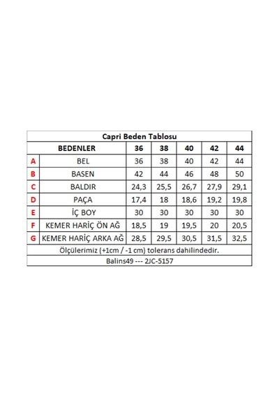 Balins Kadın Düz Çizgili Capri DüzÇizgili Mavi