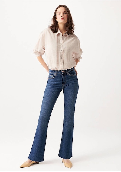 Marıa Dark Blue Gold Denim Mavi