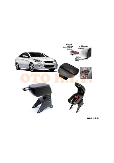 Hyundai Accent Blue Uyumlu Kol Dayama Ve Kolçak Sürgülü Bardaklık