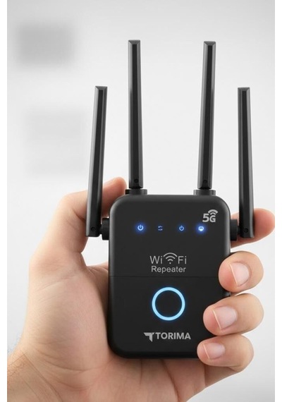 Delux Serisi Ofis Sinyal Çalışma Wifi Router Çift Bant 1600mbps 4 Anten Ac35q Siyah