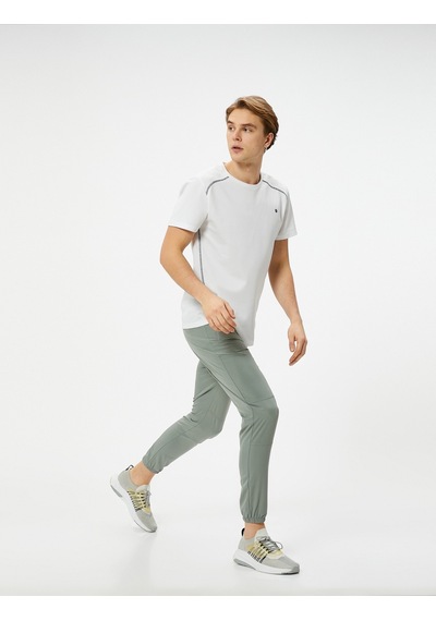 Koton Jogger Paraşüt Eşofman Altı Beli Lastikli Fermuar Cepli Haki 4sam40044nw Haki