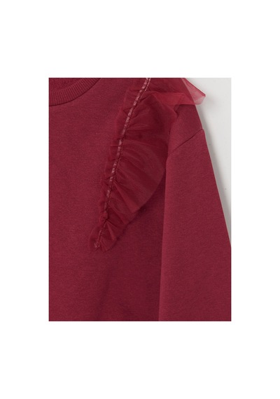 Lc Waikiki Alıta Cıty Farkıyla Lcw Kids Bordo 3 İplik Şardonlu Baskılı Loose & Bol Kız Çocuk Sweatshirt Bordo - 931690587 Bordo