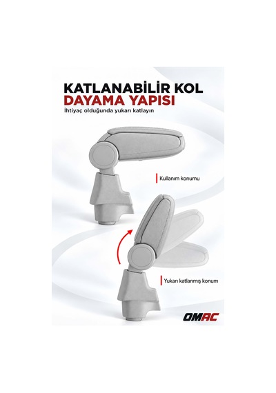 Opel Corsa D 2006-2014 Uyumlu Kolçak Kol Dayama Gri Suni Deri Araca Özel