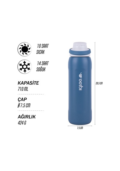 Igloo Veloce 710ml Çelik Mavi Termos 205864