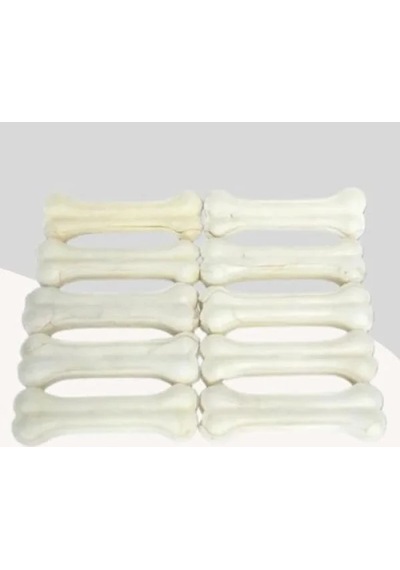 12cm Beyaz Press Çiğneme Kemiği 10lu Paket