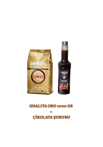 Lavazza Qualità Oro Kahve Çekirdeği 1000 Gr Ve Grande Terra Çikolata Şurubu 750 Ml Seti Çekirdek