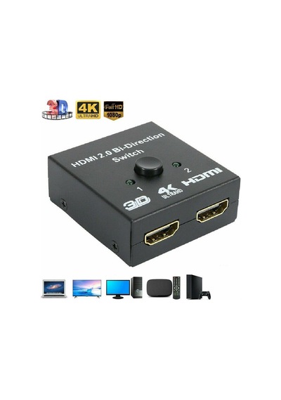 2 Port Hdmi Switch 2 Port Hdmi Splitter Hdmi 2.0 Bi-direction Switch 4k Seçmeli Hdmi Çoğaltıcı