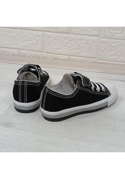 Fiyra 9002 Siyah Keten Sneaker Cırtlı Çocuk Spor Ayakkabı 001