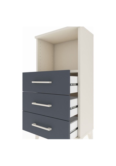 Arges Komodin Tek Raflı 3 Çekmeceli 44x30x96 Aytaşı-antrasit Aytaşı