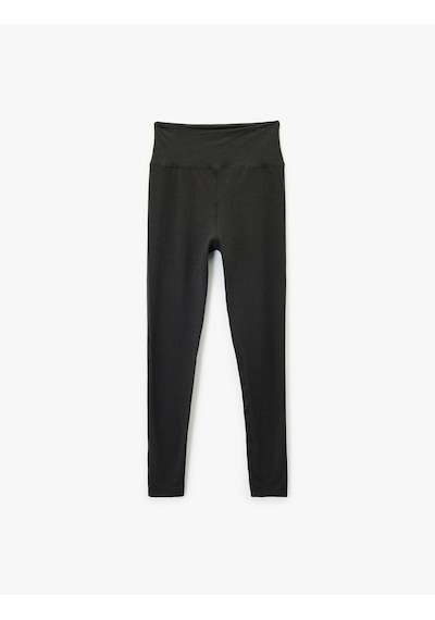 Koton Slim Fit Standart Bel Dikiş Detaylı Spor Tayt Koyu Gri Melanj 6wak40068nk Gri Melanj