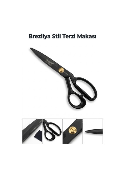 Mat Siyah Terzi Makası, Kumaş Kesme Ve Dikiş Makası
