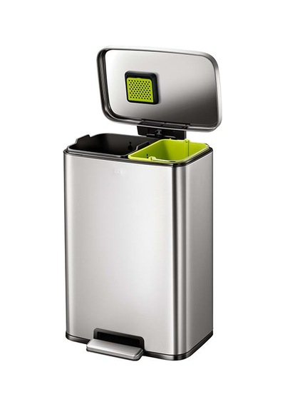 25l+20l Eko Paslanmaz Çelik Pedallı Atık Kutusu Ek9361mmt
