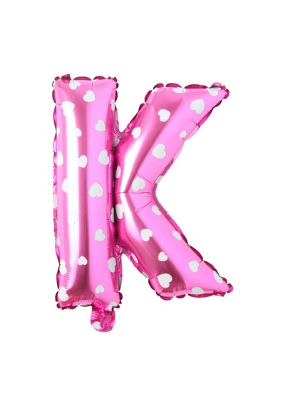 K Harf Pembe Folyo Balon 16 İnç 36 Cm PEMBE