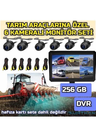 6 Kanal 10'' Hybrid Dvr Monitör Ve 6 Adet Kelebek Kamera Set 12 V